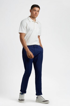 Calças Ben Sherman Everyday Slim Fit Chino Azul Marinho | 40HXEQLAC