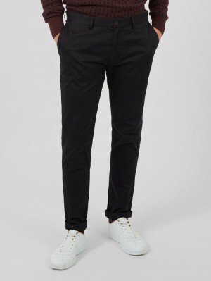 Calças Ben Sherman Signature Skinny Stretch Chino Pretas | 82SGAIOHC