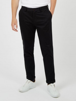 Calças Ben Sherman Signature Slim Stretch Chino Pretas | 10HJILRSF