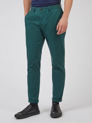 Calças Ben Sherman Signature Slim Stretch Chino Verdes | 97YFGCOXA