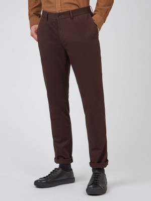 Calças Ben Sherman Signature Slim Stretch Chino Vermelhas | 87DSLNMAK