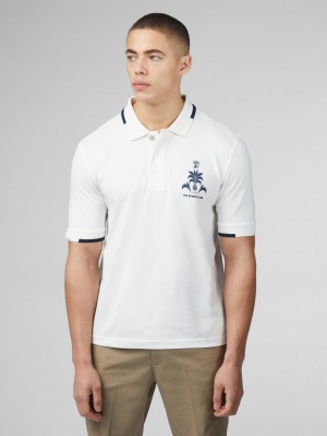 Camisa Polo Ben Sherman B by Ben Sherman Sports Club Embroidered Branco | 87BFYTKHE