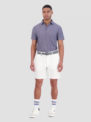 Camisa Polo Ben Sherman Bauhaus Geo Tech Jersey Sports Fit Roxo | 24MQWXYRG