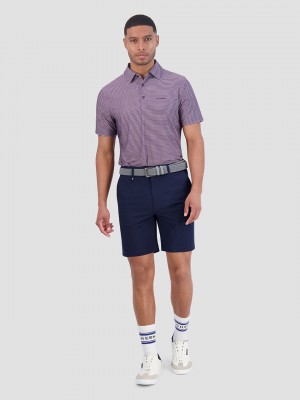 Camisa Polo Ben Sherman Mini Stripes Tech Jersey Sports Fit Roxo | 53JBCHDNG