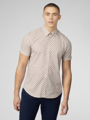 Camisas Ben Sherman Block Geo Vermelhas Escuro | 06KOVWCEN