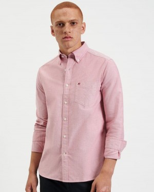 Camisas Ben Sherman Brighton Oxford Organic Luz Vermelhas | 38UZGVPXC