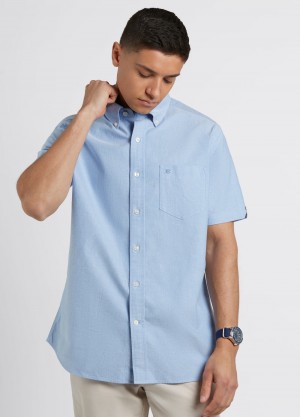 Camisas Ben Sherman Brighton Oxford Organic Azuis | 51KDCYGME