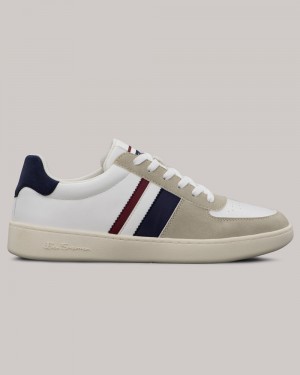 Sapatilhas Ben Sherman Hyde Navy Stripe Branco | 13CZFTXHK