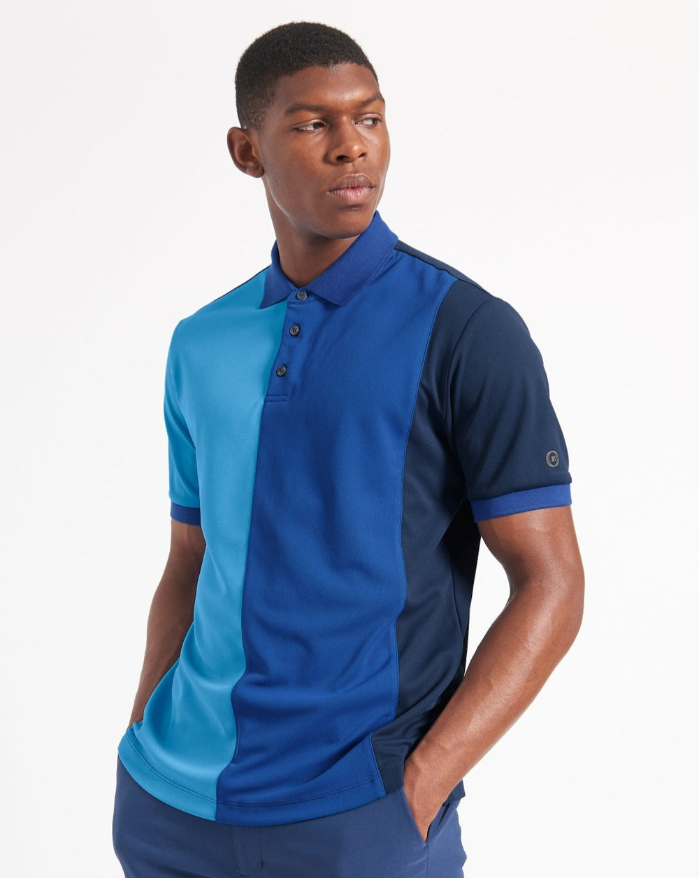 Camisa Polo Ben Sherman 360 Motion Stretch Colorblock Azuis Azul Marinho | 47KEDOCNS