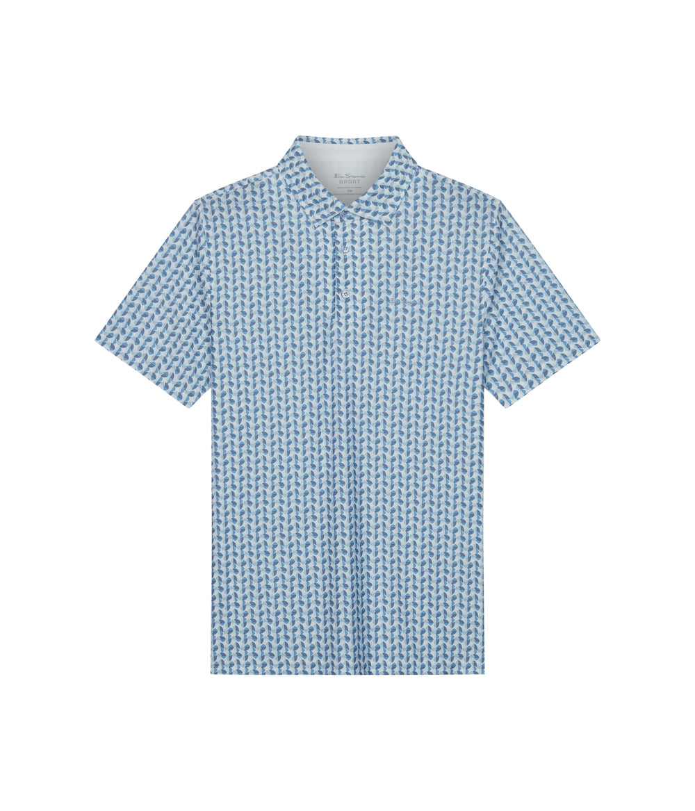 Camisa Polo Ben Sherman Bauhaus Geo Tech Jersey Sports Fit Azuis | 35SWJEOUL