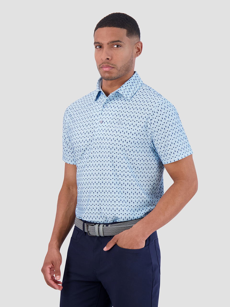 Camisa Polo Ben Sherman Chequerboard Geo Azuis | 62TJZQMKD