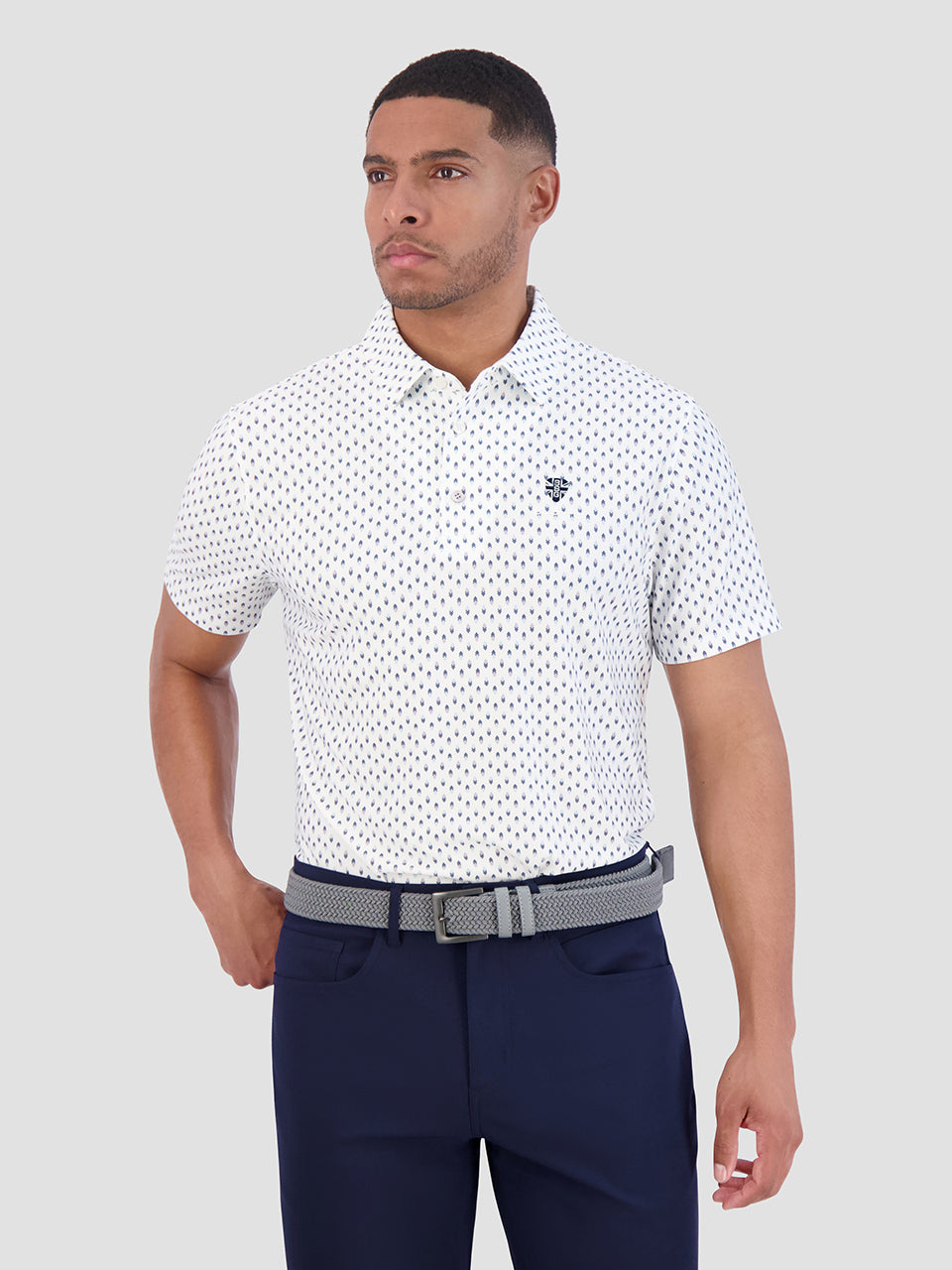 Camisa Polo Ben Sherman Chequerboard Geo Branco | 70BQOHDZI