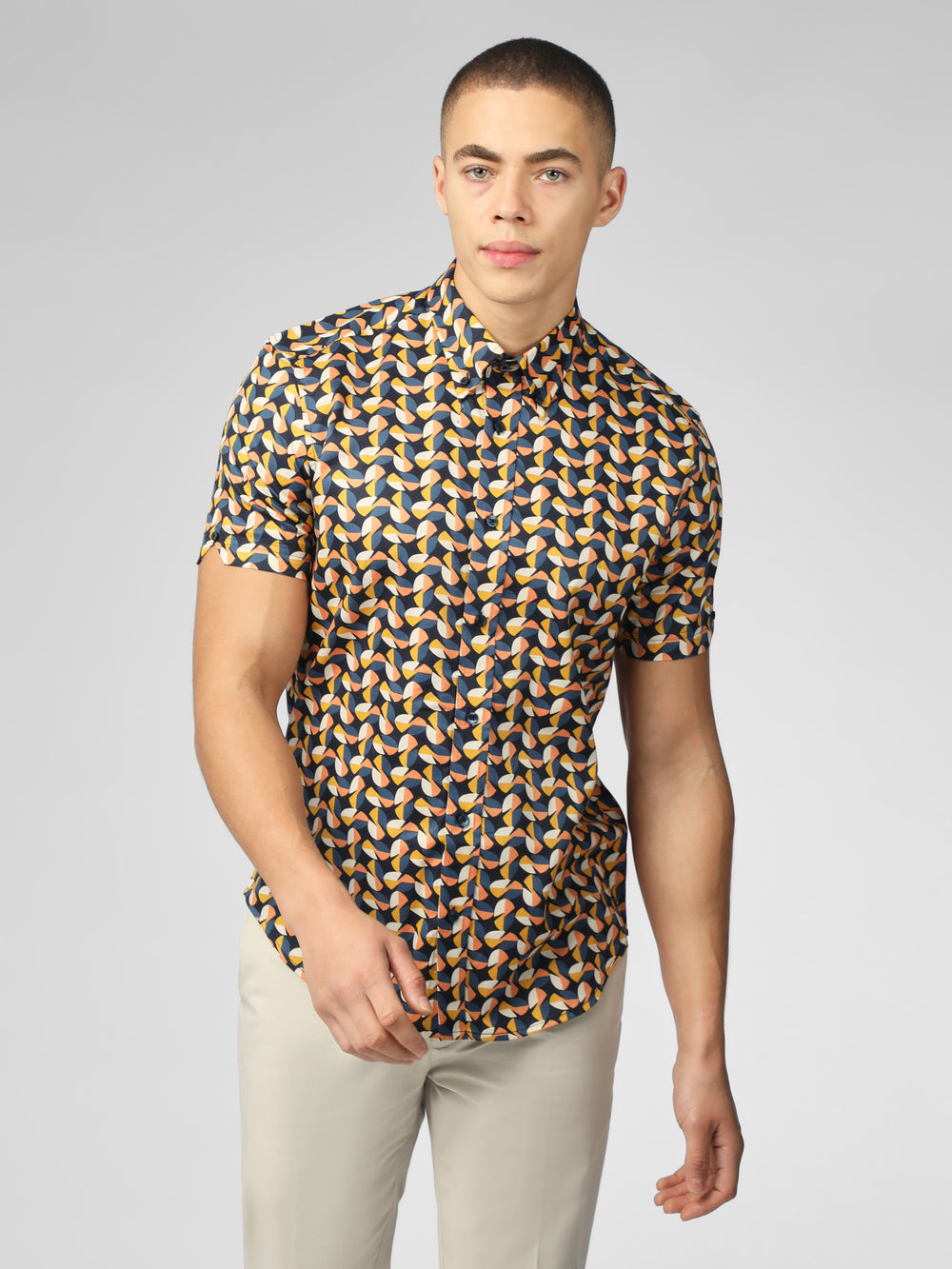 Camisas Ben Sherman Bahaus Geo Amarelas | 98NTAKPIV