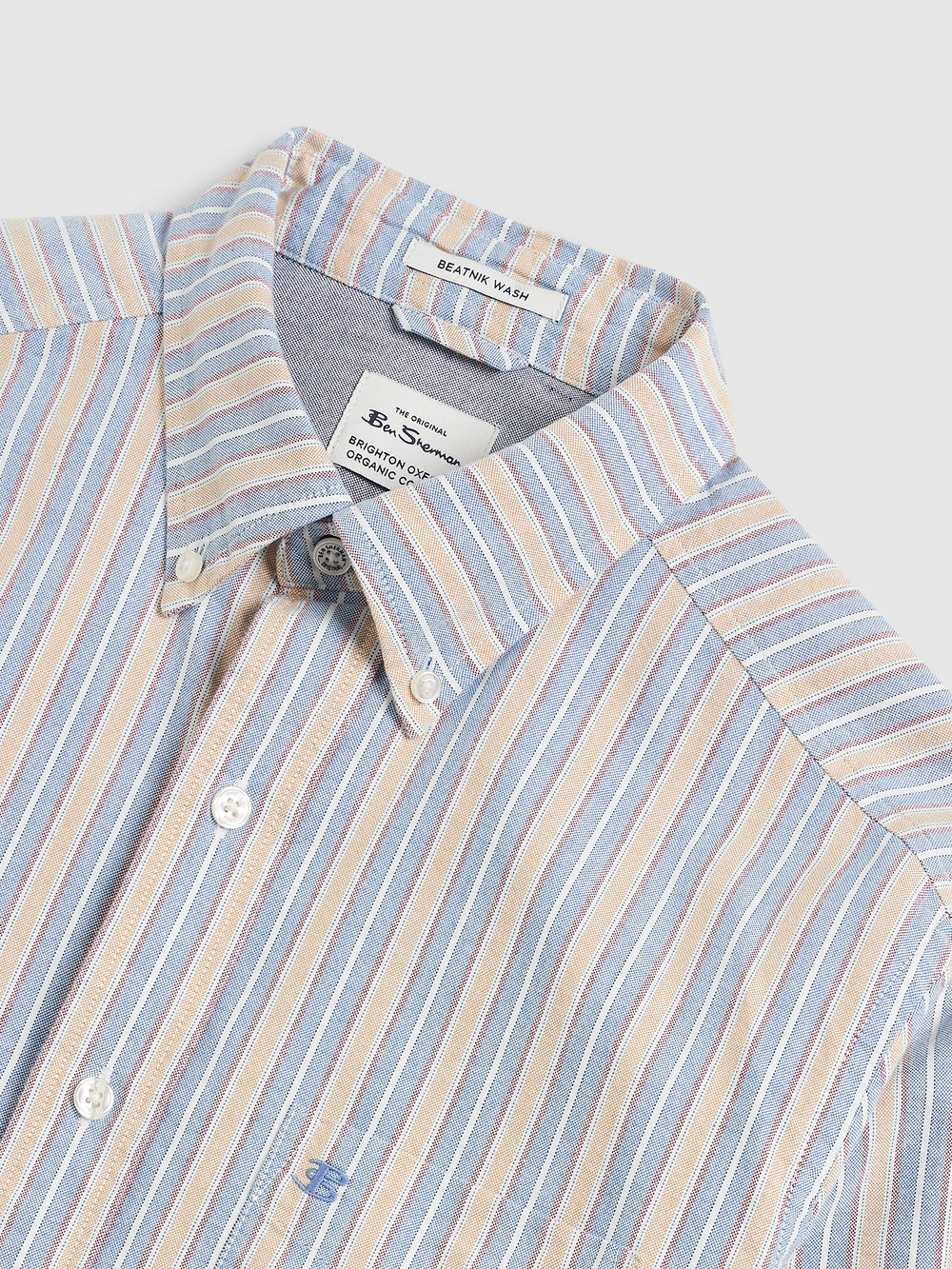 Camisas Ben Sherman Brighton Oxford Organic Azuis Multicoloridas | 56GQZENRB