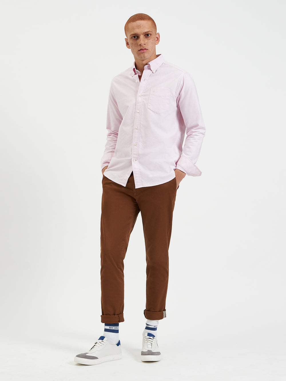 Camisas Ben Sherman Brighton Oxford Organic Rosa | 65YDTZAIE