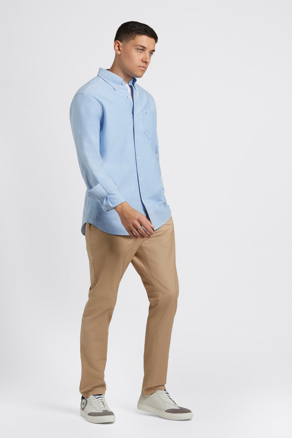 Camisas Ben Sherman Brighton Oxford Organic Azuis | 21OFVTPES