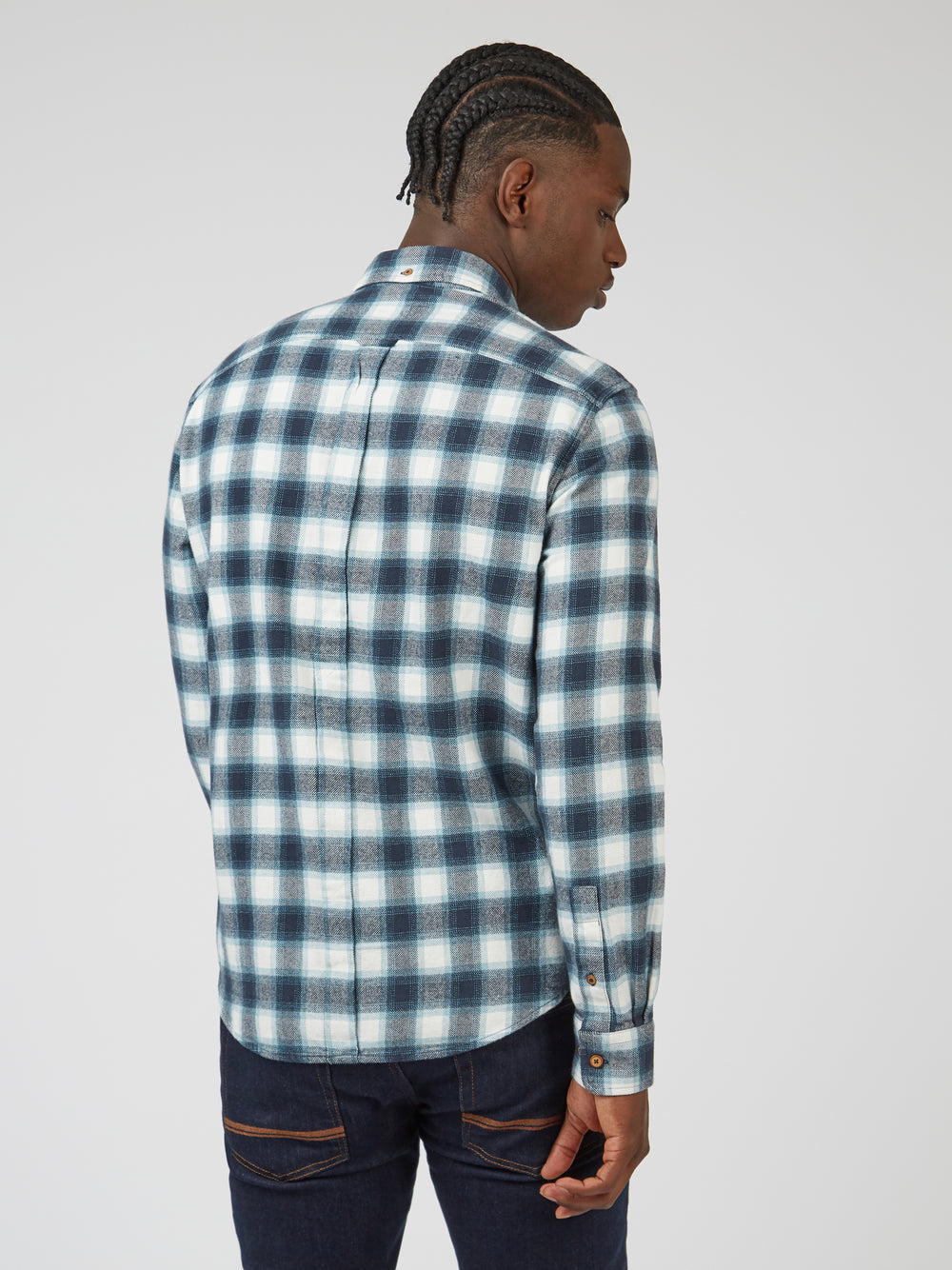 Camisas Ben Sherman Brushed Ombre Check Flannel Verdes | 92TEZPKXS