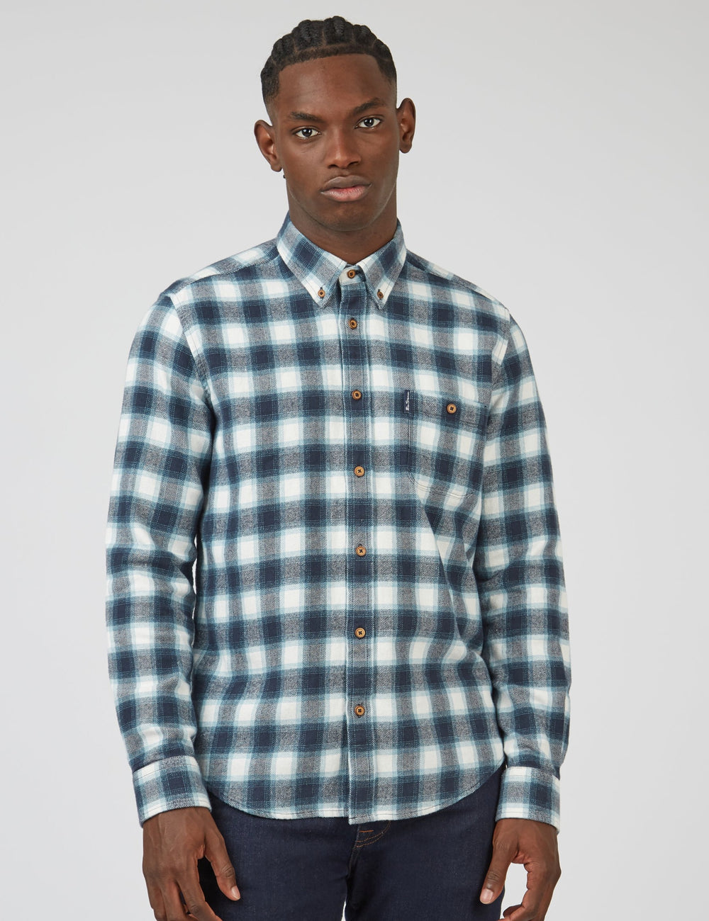 Camisas Ben Sherman Brushed Ombre Check Flannel Verdes | 92TEZPKXS