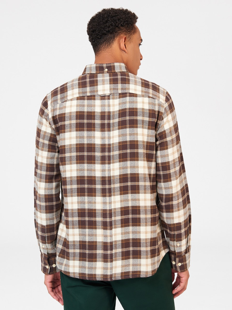 Camisas Ben Sherman Brushed Plain Check Chocolate | 51QJSOUVK