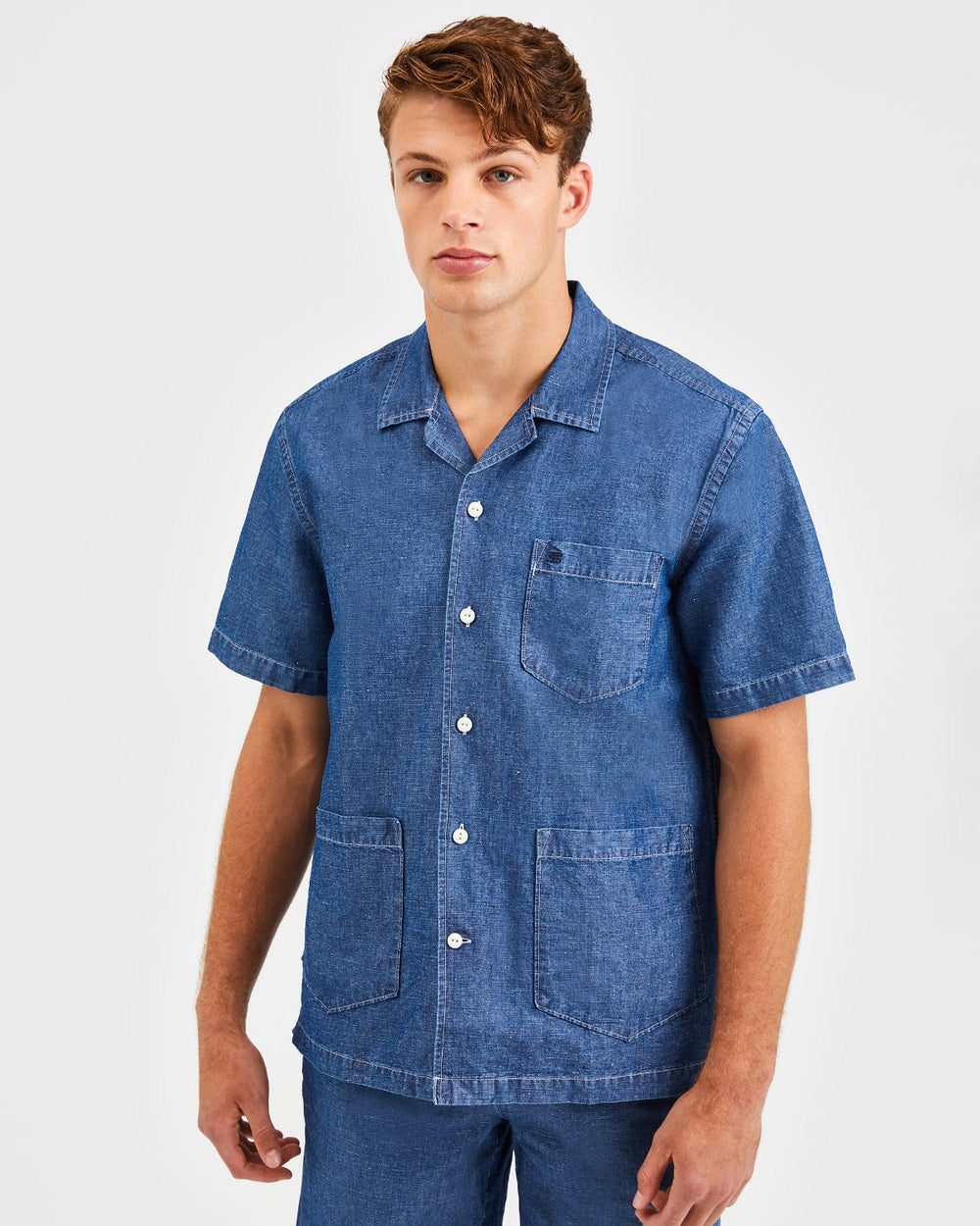 Camisas Ben Sherman Hastings Garment Dye Chambray Azul Anil | 05WIERKTN