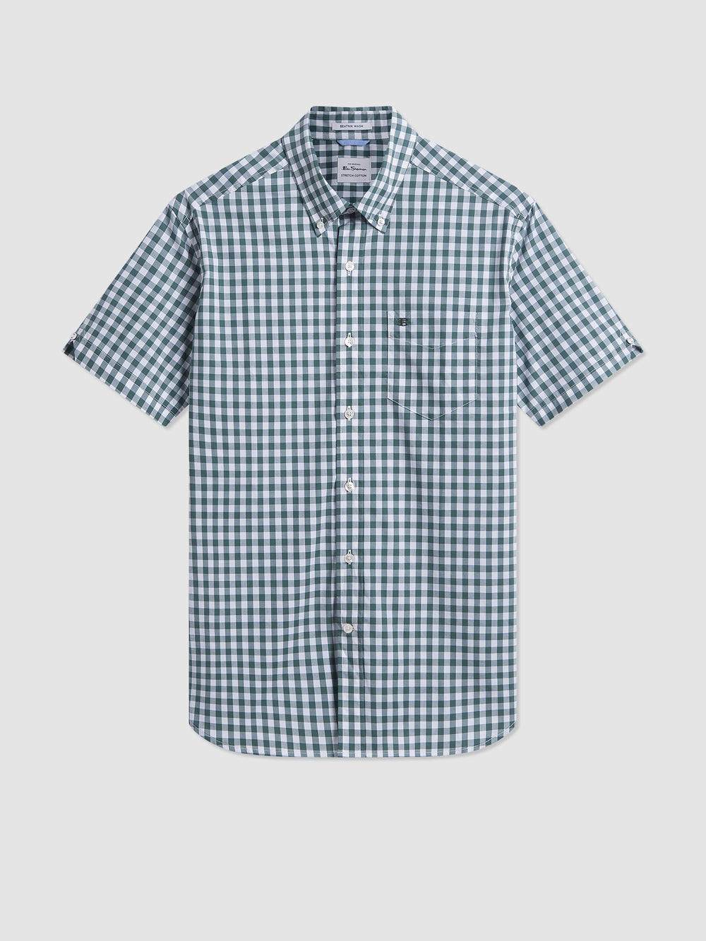 Camisas Ben Sherman House Poplin Gingham Verde Oliva | 87AQZUGVO