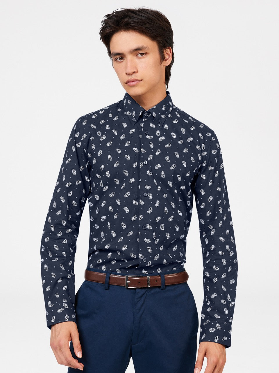 Camisas Ben Sherman Micro Paisley Azul Marinho | 42TJBERLC