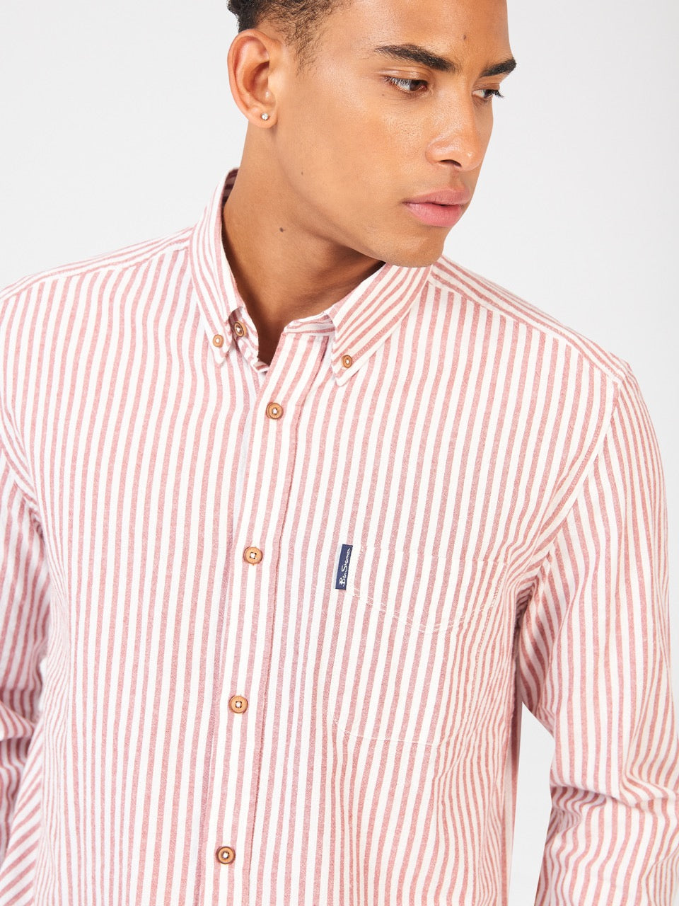 Camisas Ben Sherman Recycled Cotton Oxford Stripe Laranja | 34YHIORWC