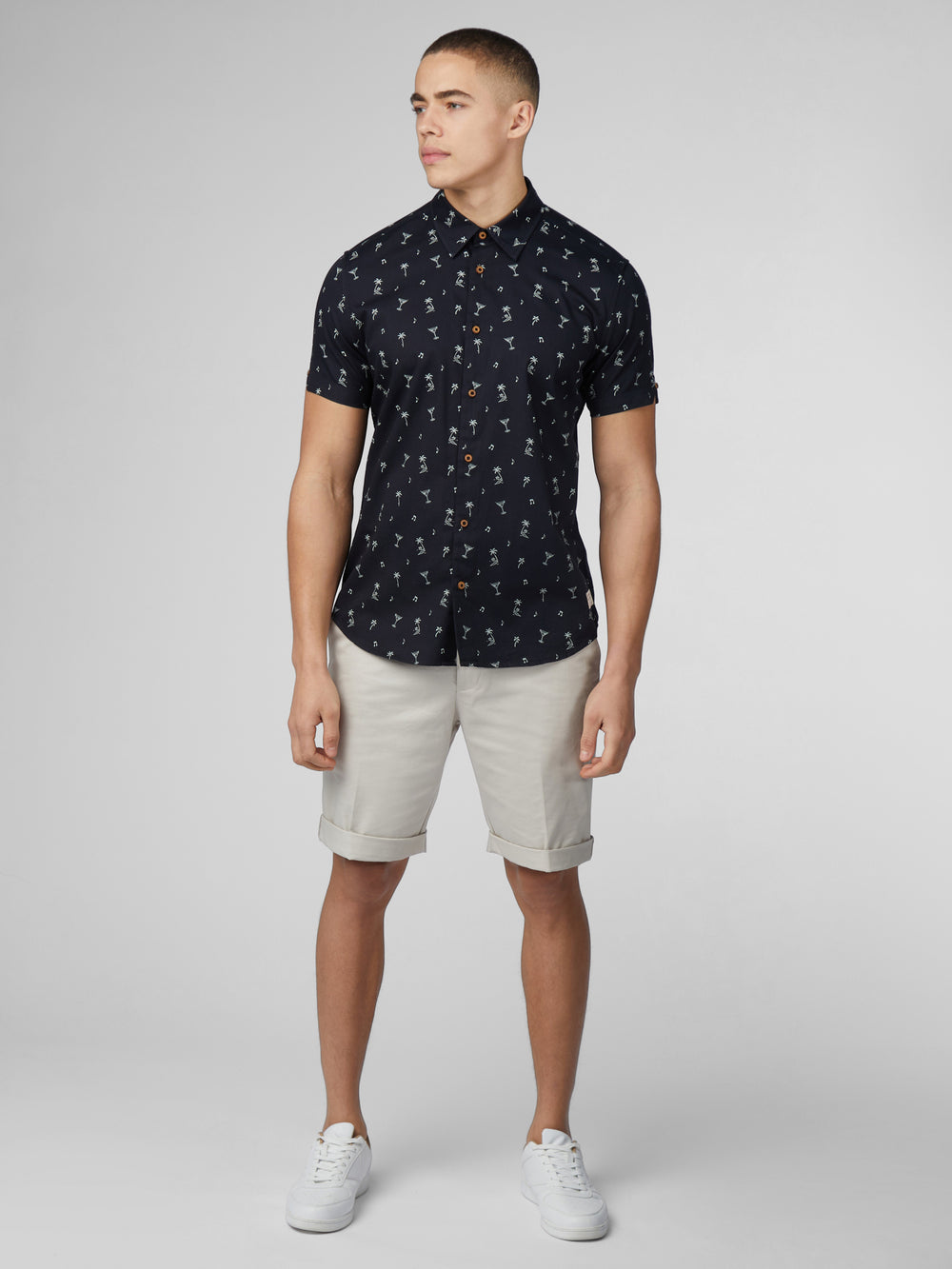 Camisas Ben Sherman Scattered Pretas | 02TRCPSJI