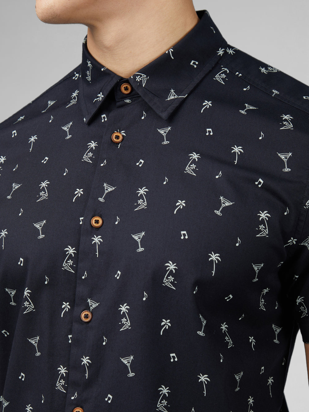 Camisas Ben Sherman Scattered Pretas | 02TRCPSJI