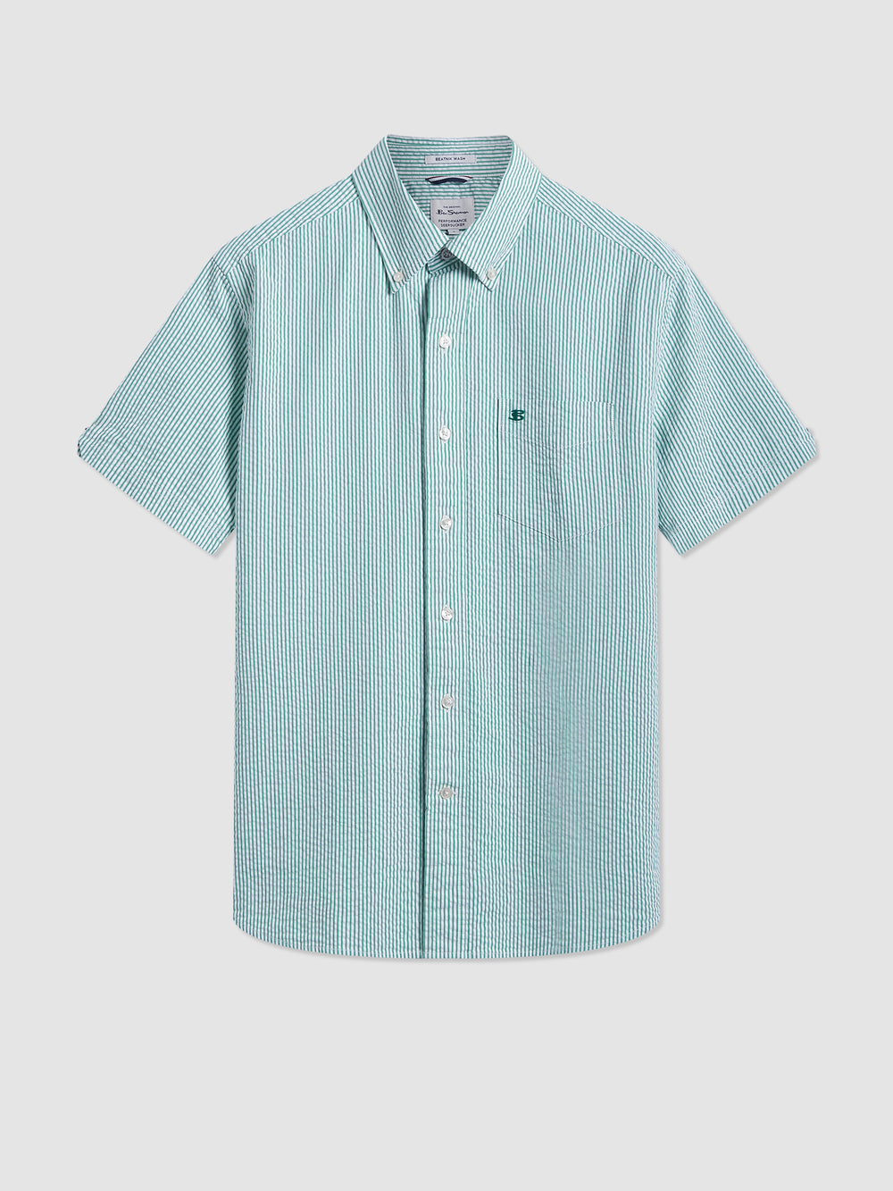 Camisas Ben Sherman Seersucker Bengal Stripe Verdes | 56VIGDEQF