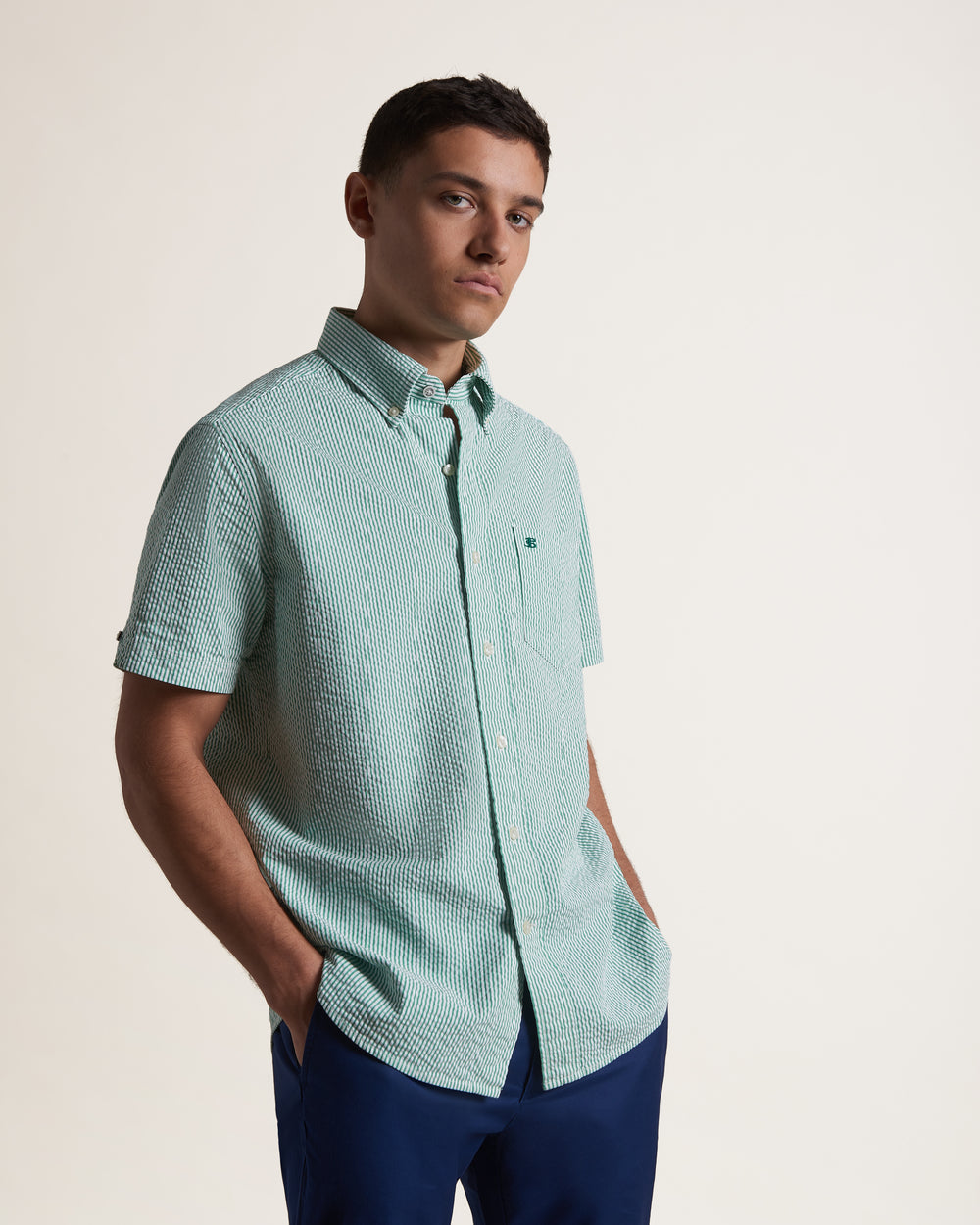 Camisas Ben Sherman Seersucker Bengal Stripe Verdes | 56VIGDEQF