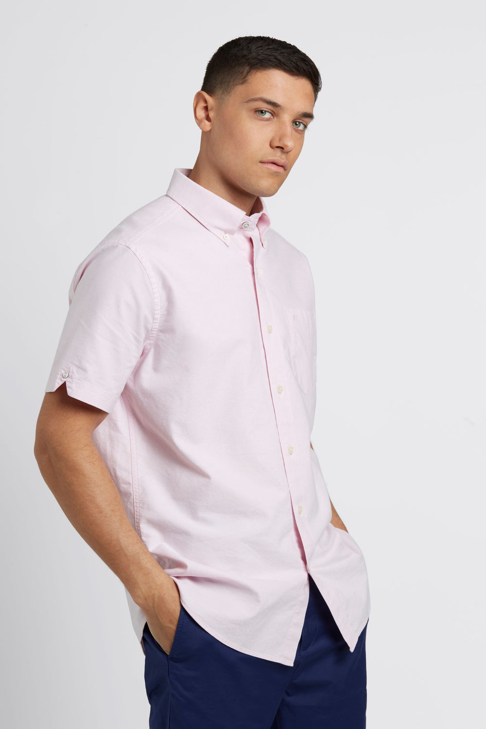 Camisas Ben Sherman Short Sleeve Brighton Oxford Organic Rosa | 17XKWTGPS