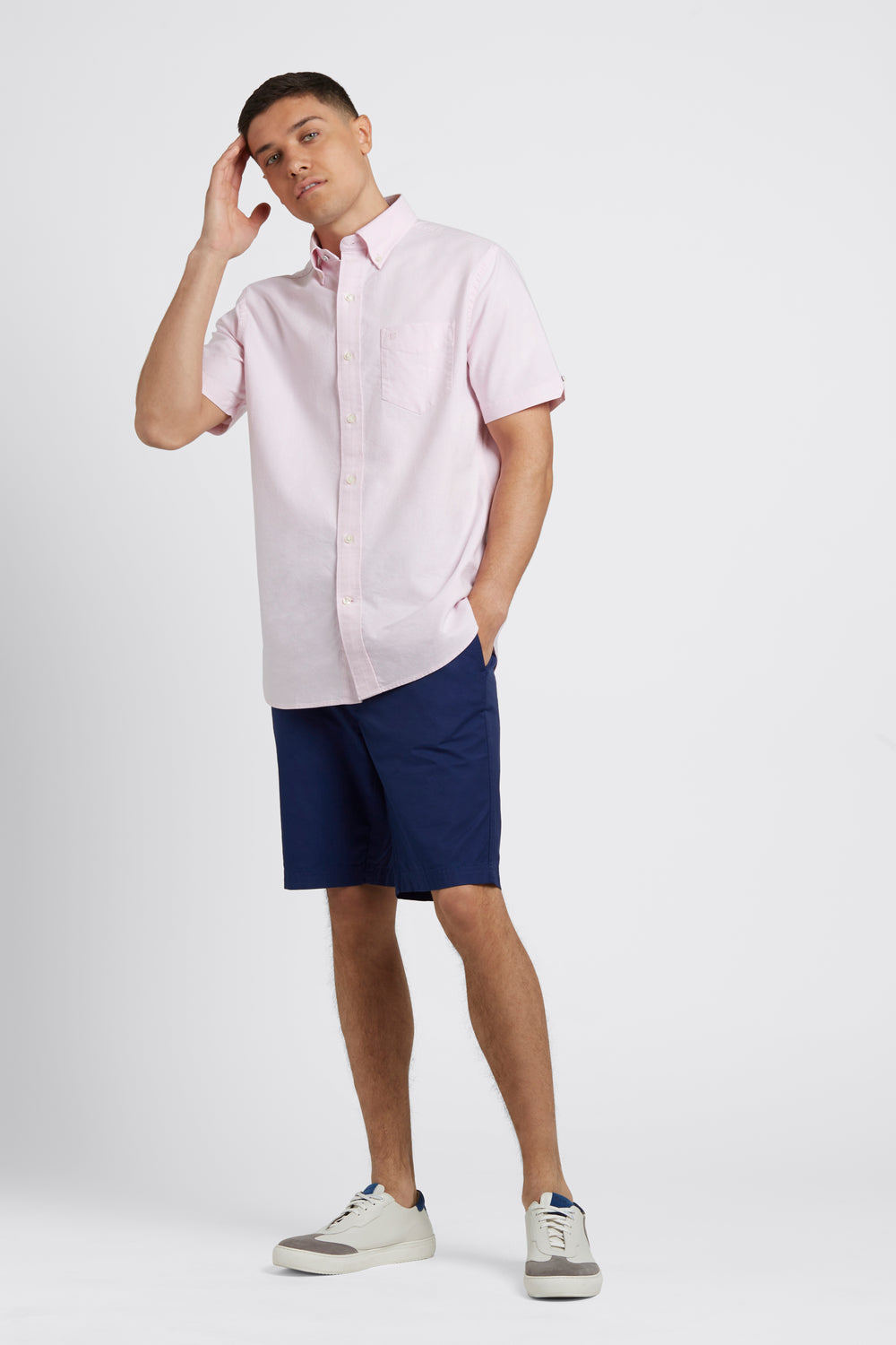 Camisas Ben Sherman Short Sleeve Brighton Oxford Organic Rosa | 17XKWTGPS