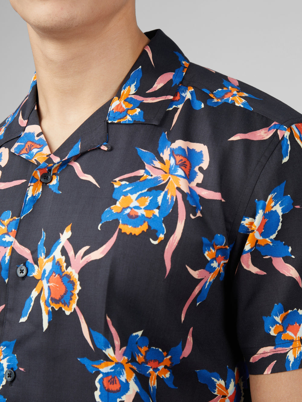 Camisas Ben Sherman Signature Botanical Print Pretas | 19YFQSDMW