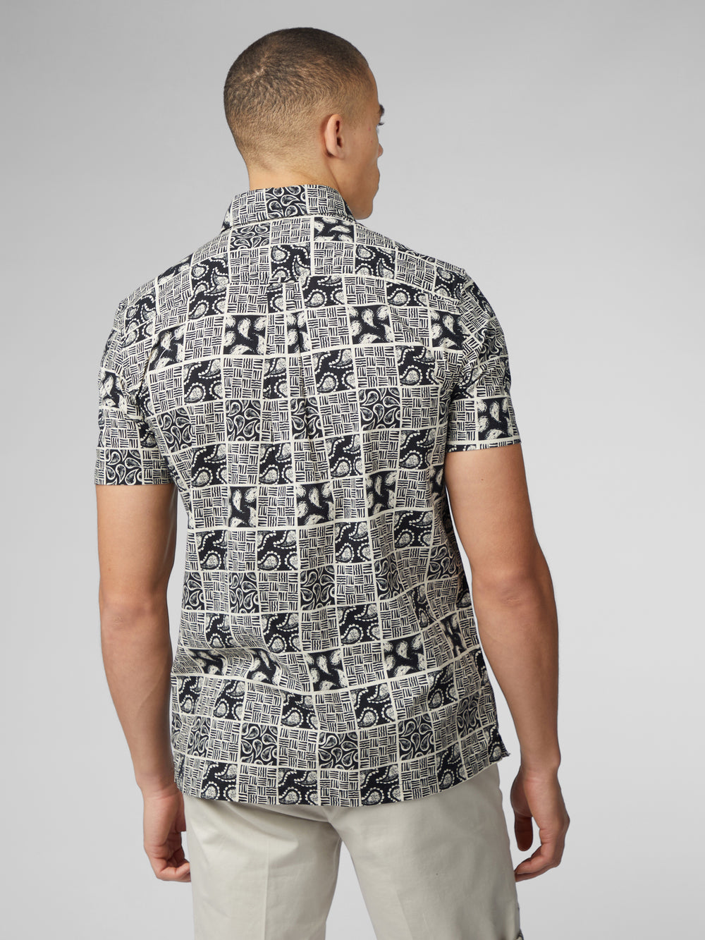 Camisas Ben Sherman Signature Checkerboard Paisley Print Pretas | 97QDGFAHC