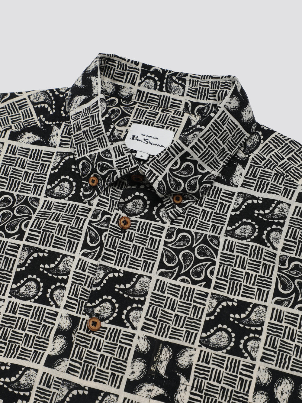 Camisas Ben Sherman Signature Checkerboard Paisley Print Pretas | 97QDGFAHC