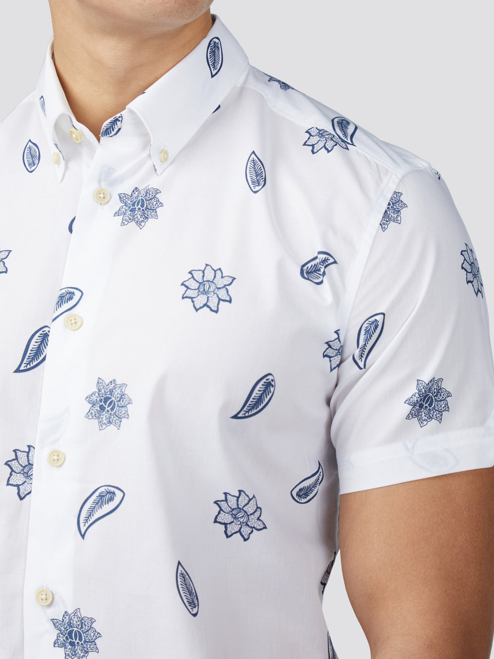 Camisas Ben Sherman Signature Floral Branco | 34TEDMWCB