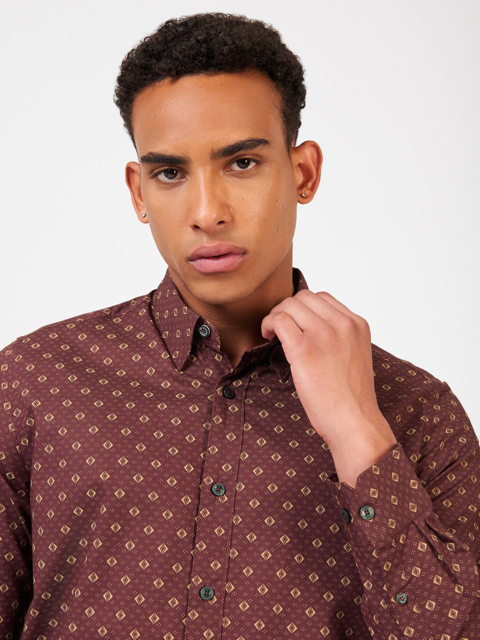 Camisas Ben Sherman Signature Geo Marrom | 81JALCHBQ