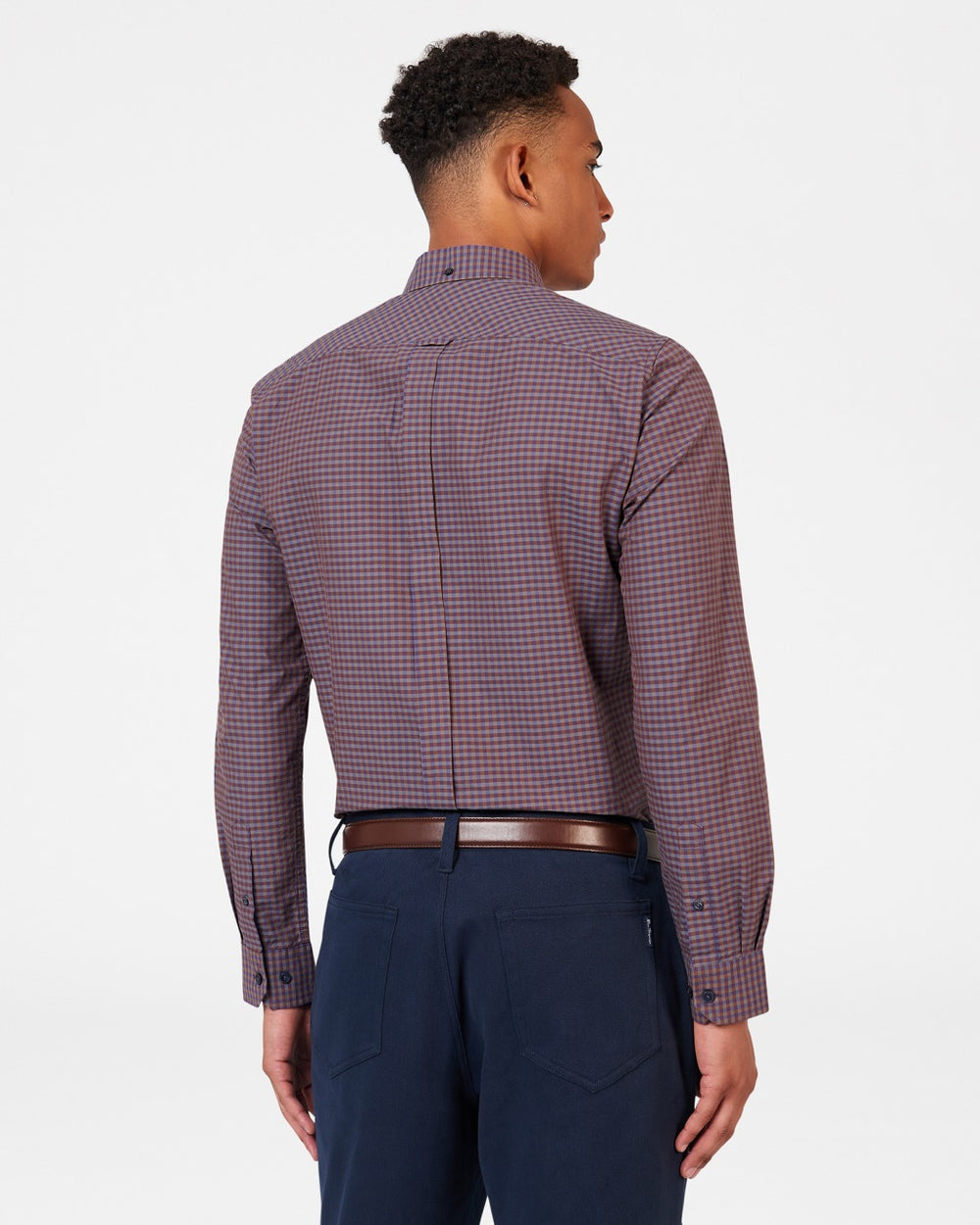 Camisas Ben Sherman Signature Gingham Long-Sleeve Roxo | 58KVCHXYO