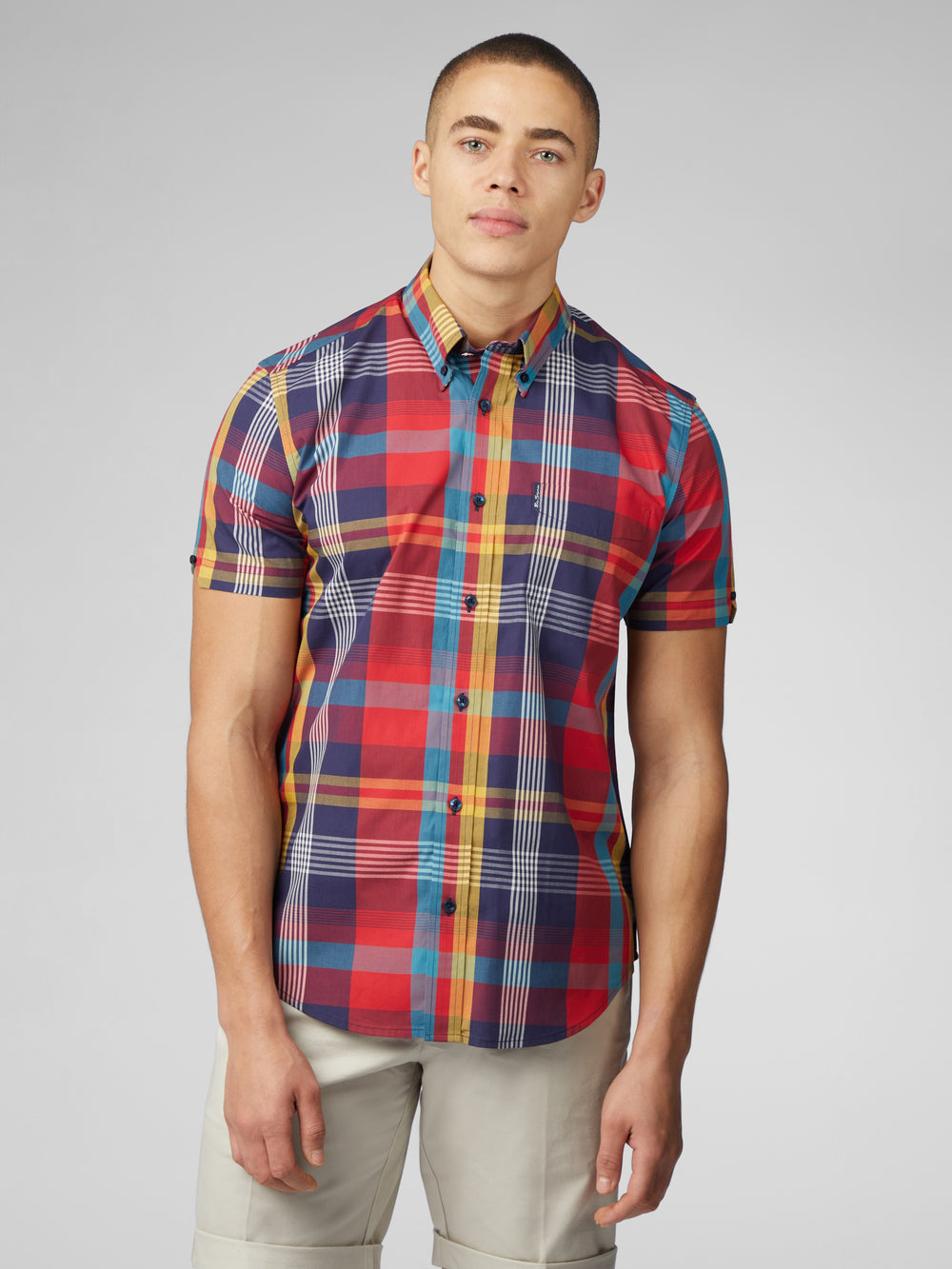 Camisas Ben Sherman Signature Large Madras Check Vermelhas | 12ZMNDWST