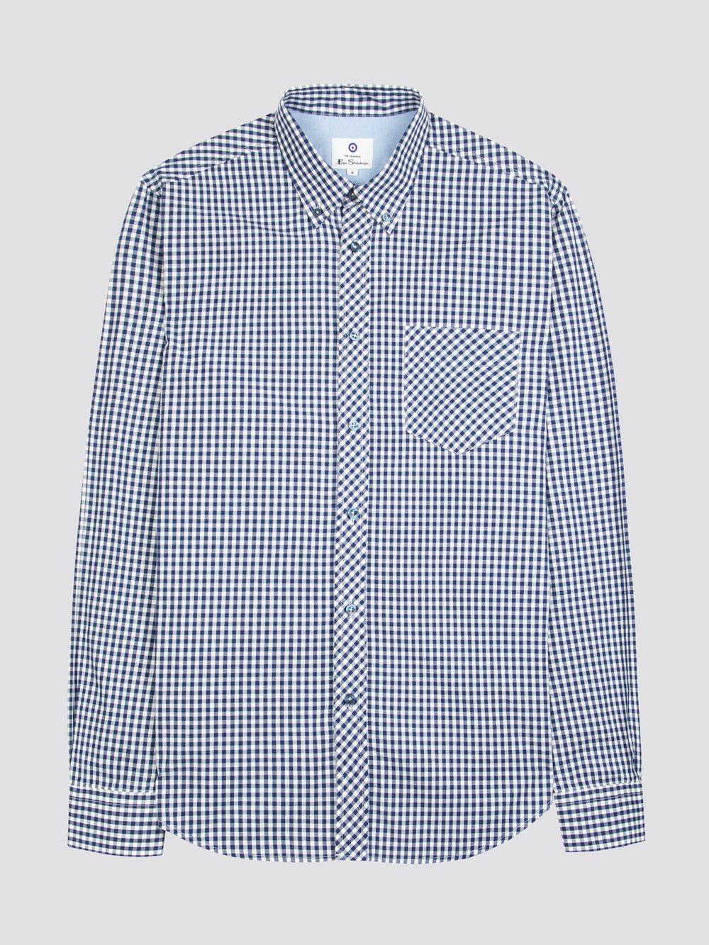 Camisas Ben Sherman Signature Long-Sleeve Gingham Azuis Escuro | 96XODPQLK