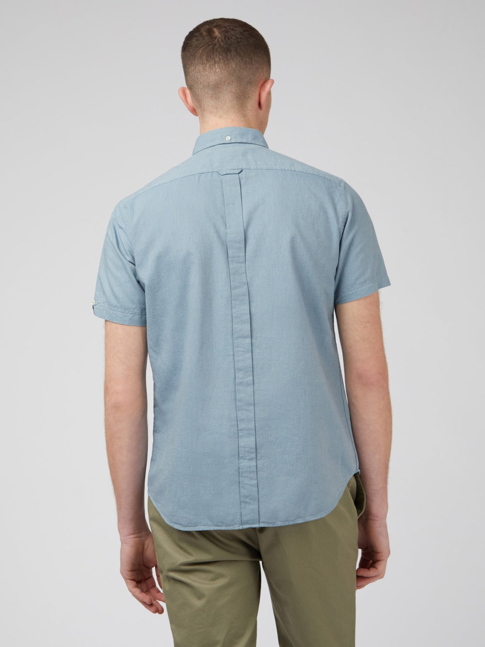 Camisas Ben Sherman Signature Organic Short-Sleeve Oxford Shadow Azuis Cinzentas | 82MZIWKJQ