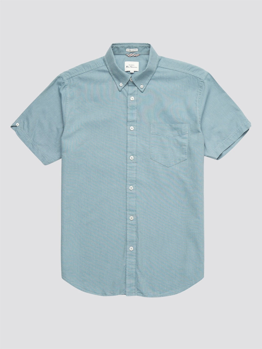 Camisas Ben Sherman Signature Organic Short-Sleeve Oxford Shadow Azuis Cinzentas | 82MZIWKJQ