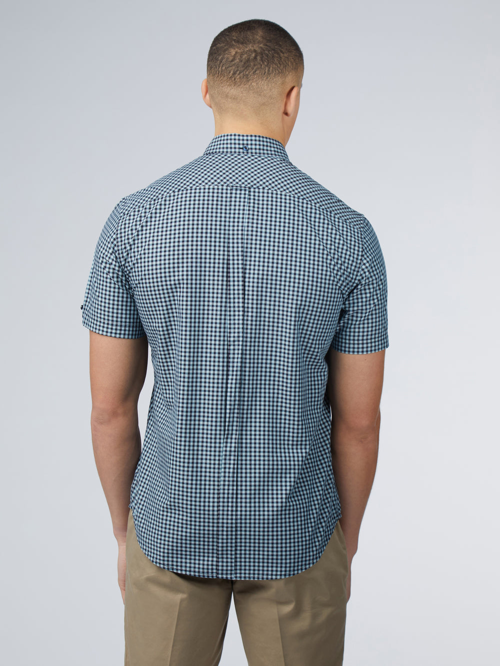 Camisas Ben Sherman Signature Short Sleeve Gingham Azuis | 95CAWEISB