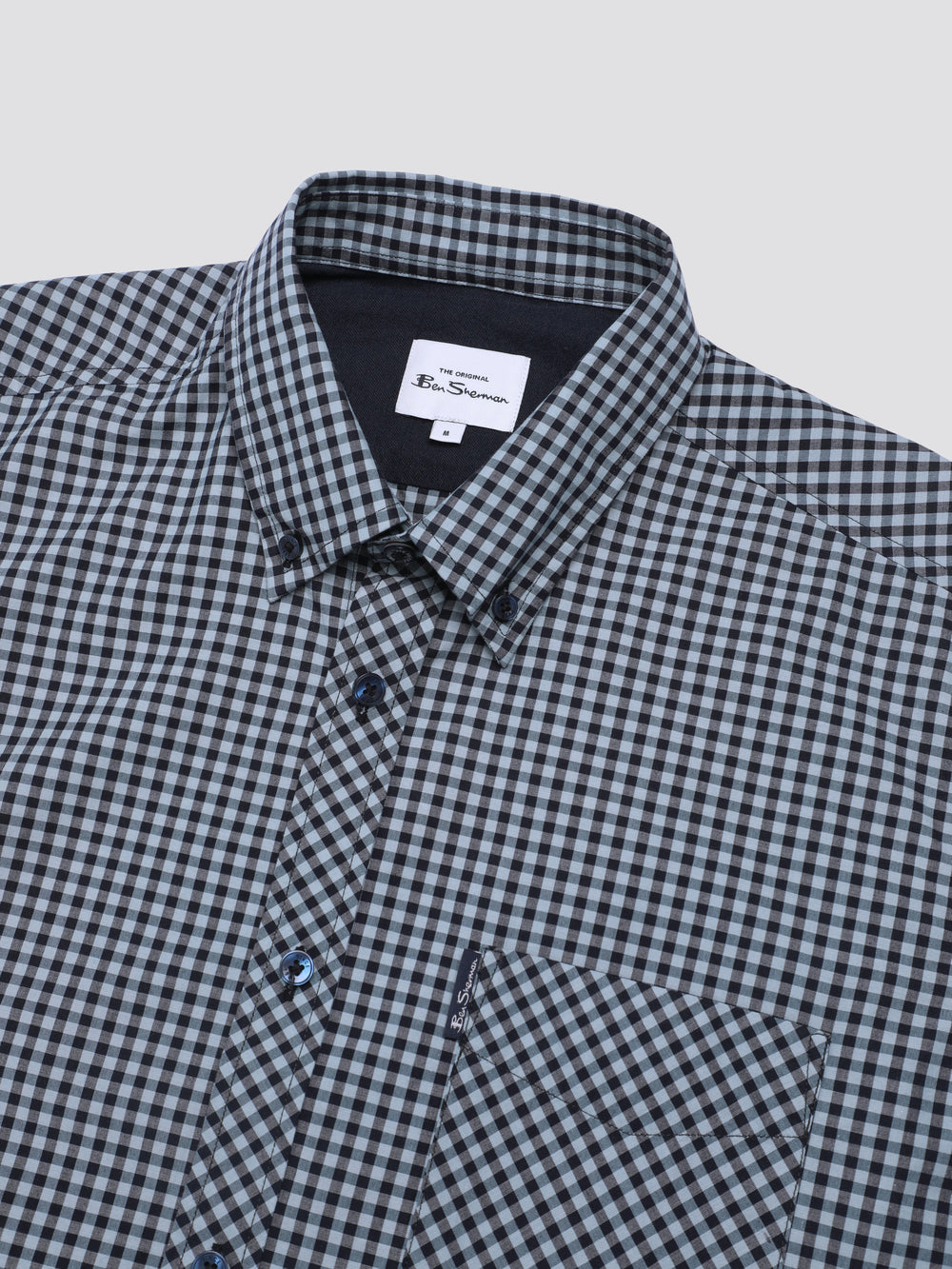 Camisas Ben Sherman Signature Short Sleeve Gingham Azuis | 95CAWEISB