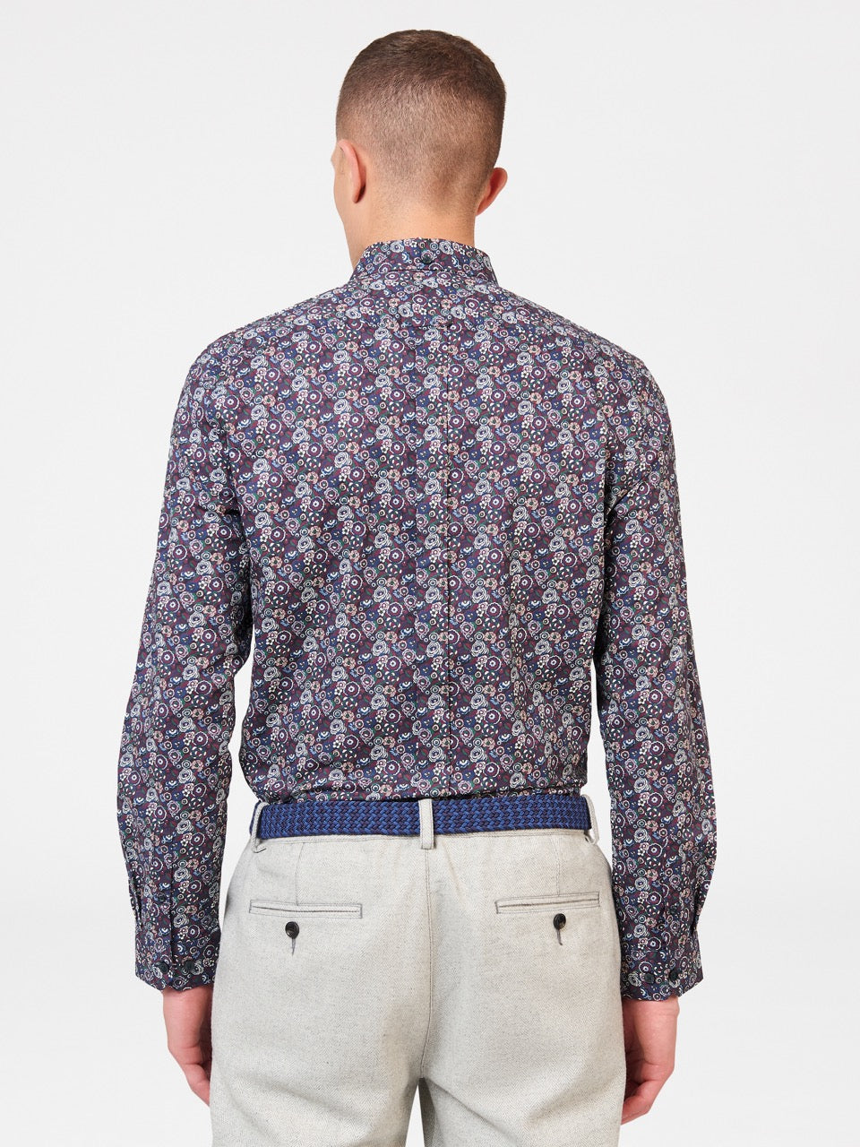 Camisas Ben Sherman Winter Floral Roxo | 39MPUVFZX