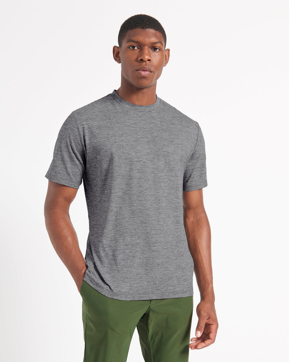 Camiseta Ben Sherman Performance Stretch Marl Cinzentas | 43ITPBFAD