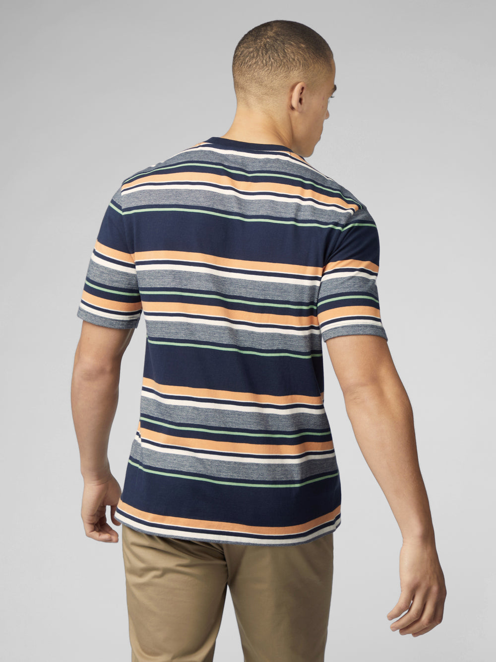 Camiseta Ben Sherman Signature Engineered Stripe Azul Marinho | 06ETFJBSO