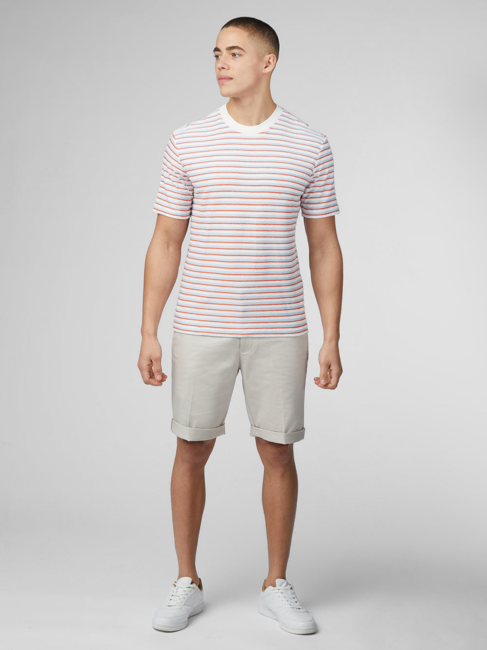 Camiseta Ben Sherman Signature Loopback Stripe Azuis | 65HYMUNKO