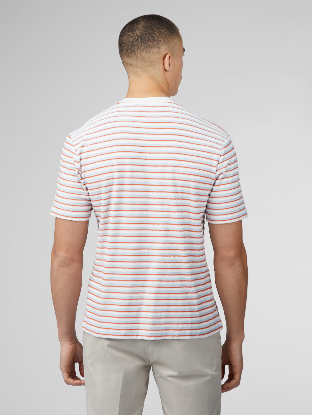 Camiseta Ben Sherman Signature Loopback Stripe Azuis | 65HYMUNKO